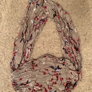 Tan floral scarf